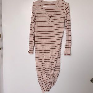 Tea N Rose Fitted Rib-Knit Midi Dress